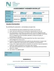 Kamonchanok ARIYABUROOT - Task 2 Assessment Answer Booklet  - BSBWHS411.docx