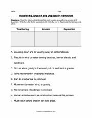 Weathering Erosion and Deposition Homework Sheet.pdf