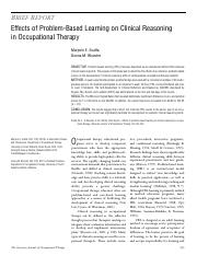 Effects of Problem-Based Learning on Clinical Reasoning(1)