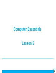 ECDL_ICDL Computer Essentials Lesson5 draft.pptx