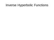 Inv  Hyperbolic Functions