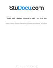 Assignment 2 Leacership Observation and Interview.pdf