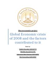 Global Economic crisis of 2008 )1.docx
