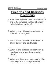 Firearms & Ballistics Questions.doc