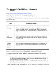 Copy of The Mongols in World History: Webquest 
