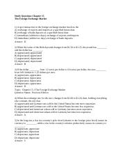 Study Questions 13 The Foreign Exchange Market solutions.docx