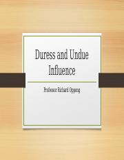 Class No. 21 - Duress and Undue Influence.pptx