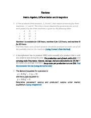 Review - Matrix Algebra, Differentiation and Integration.pdf