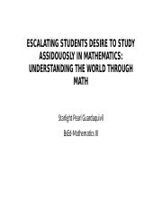 ESCALATING STUDENTS DESIRE TO STUDY ASSIDOUOSLY IN MATHEMATICS.pptx