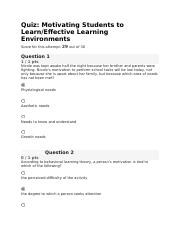 Quiz 7_Motivating Students to Learn-Effective Learning Environments 1.docx