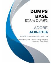 Adobe Experience Manager AD0-E104 Free Exam Dumps V8.02.pdf