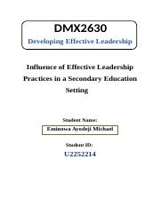 Influence of Effective Leadership Practices in a Secondary Education Setting revised - for merge.doc