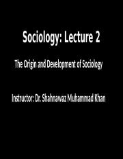 origin and development of sociology