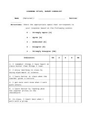 LEARNING STYLES SURVEY CHECKLIST.doc