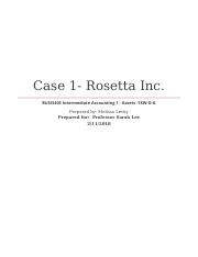 Intermediate Accounting 1- Assets- Rosetta Inc Case 1...docx