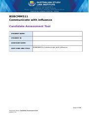 BSBCMM511 Candidate Assessment Tool.doc