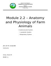 Module 2.2 – Anatomy and Physiology of Farm Animals..docx