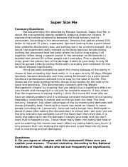 super size me reflection essay