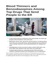 Blood Thinners and Benzodiazepines Among Top Drugs That Send People to the ER.docx