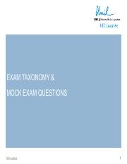W0 - Final exam taxonomy and mock exam questions.pdf