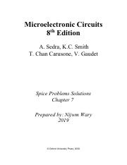 Sedrasmith8e Chapter 07 Spiceproblemguide Pdf Microelectronic Circuits 8th Edition A Sedra K C Smith T Chan Carusone V Gaudet Spice Problems Solutions Course Hero