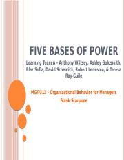 Five Bases of Power Presentation - Learning Team A