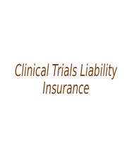 Clinical Trials Liability Insurance.ppt