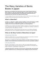 The Many Varieties of Bento Boxes in Japan.docx