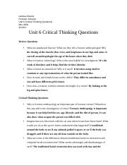 unit 6 critical thinking questions forensic science