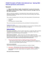 Tutorial 5 questions and answers - 70106 Principles of Public International Law - Spring 2021.doc