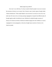 DBQ Sample Essay DRAFT