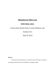 Реферат: Photoelectric Effect Essay Research Paper Photoelectric EffectPhotoelectric