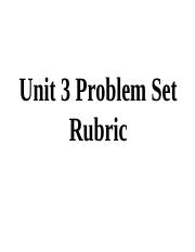 AP Macro Problem Set 3 Rubric