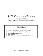 3,130 Corporate Finance Script 2023Sp Cases Exercises.pdf