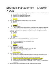 Strategic Management-Chapter 7 Quiz.docx