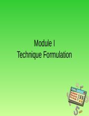ModuleI_Technique Formulation.ppt