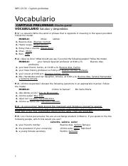 Spanish I Capitulo Preliminar Assignment 1.doc