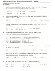 AP Calculus Chapter 4A Review Worksheet AP MC
