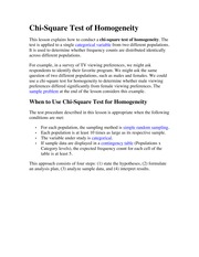 Test of Homogeneity