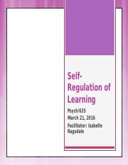 Self Reg of Learning