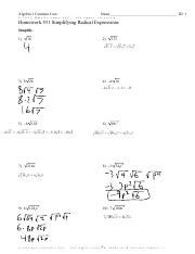 Damian Cruz - Homework #31 Simplifying Radical Expressions.pdf