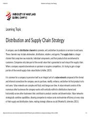 UMGC MBA 640 Notes - Distribution and Supply Chain Strategy.pdf