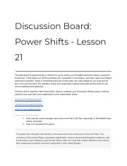 Discussion Board_ Power Shifts - Lesson 21.pdf