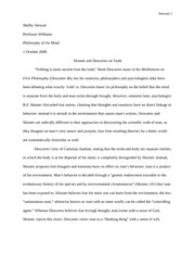 Philosophy Essay 1-Skinner vs. Descartes