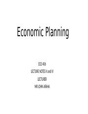 Economic Planning Lecture Notes IV.ppt
