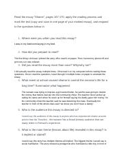 shame essay questions