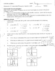 6_7 Classwork - Fundamental Theorem of Algebra - Answer Key