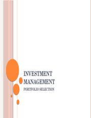 INVESTMENT MANAGEMENT- PORTFOLIO SELECTION (1).pptx
