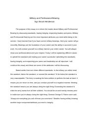 military and professional bearing essay