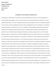 Реферат: Analysis Of Frankenstien Essay Research Paper Who